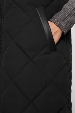 Damen CAMP DAVID & SOCCX Lange Steppweste mit Shiny-Details