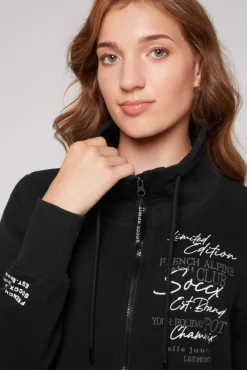 Damen CAMP DAVID & SOCCX Lange Sweatjacke mit hohem Kragen
