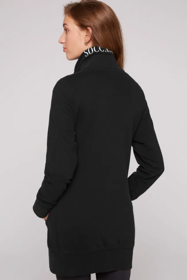 Damen CAMP DAVID & SOCCX Lange Sweatjacke mit hohem Kragen