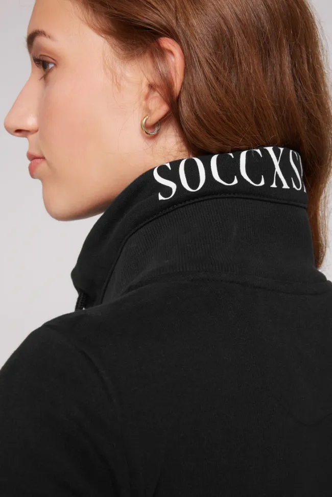 Damen CAMP DAVID & SOCCX Lange Sweatjacke mit hohem Kragen