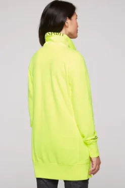 Damen CAMP DAVID & SOCCX Lange Sweatjacke mit hohem Kragen yellow lime