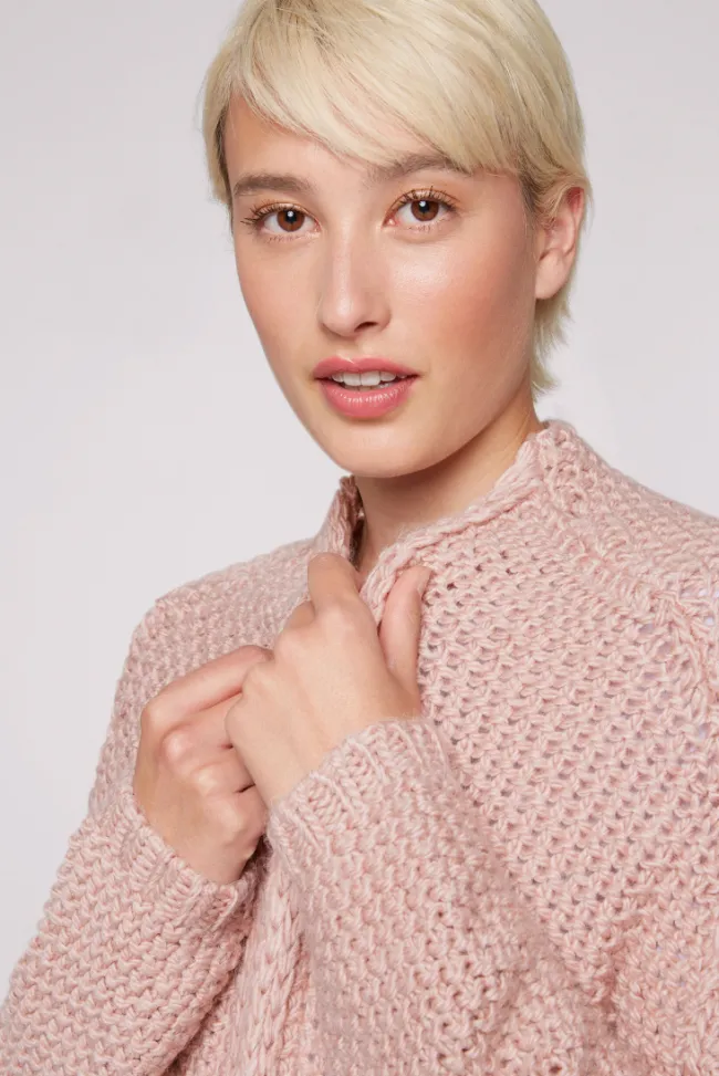 Damen CAMP DAVID & SOCCX Langer Cardigan mit Perlmuster rose blush