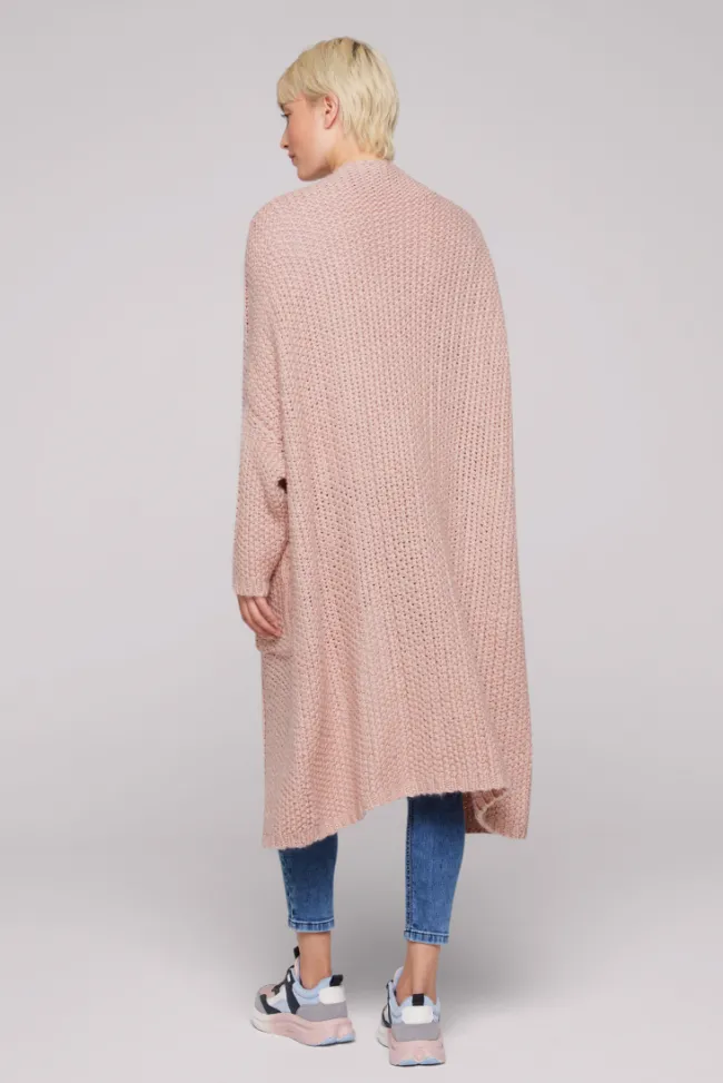 Damen CAMP DAVID & SOCCX Langer Cardigan mit Perlmuster rose blush