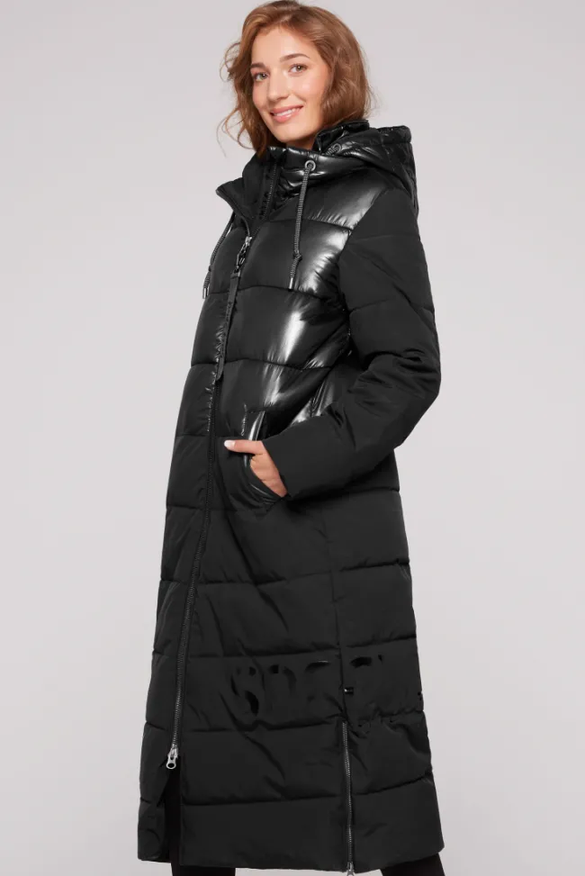 Damen CAMP DAVID & SOCCX Langer Steppmantel im Materialmix