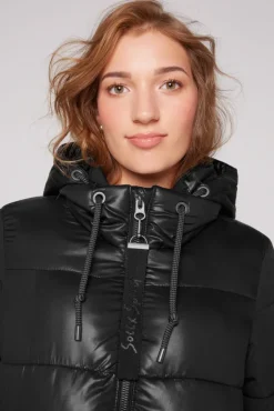 Damen CAMP DAVID & SOCCX Langer Steppmantel im Materialmix