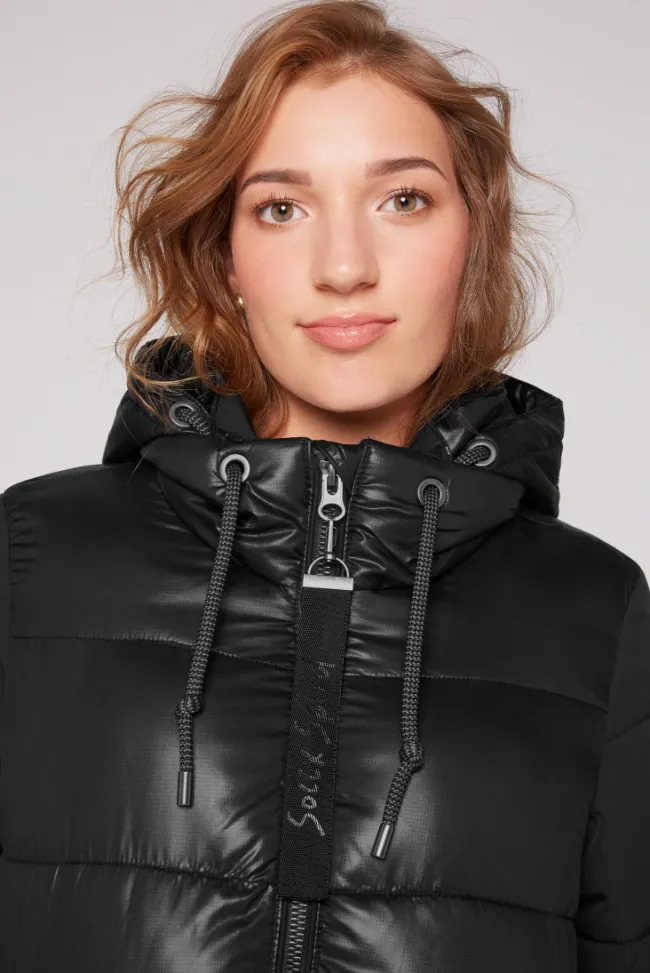 Damen CAMP DAVID & SOCCX Langer Steppmantel im Materialmix