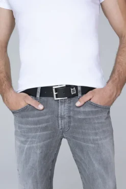 Herren CAMP DAVID & SOCCX Ledergürtel im Used Look