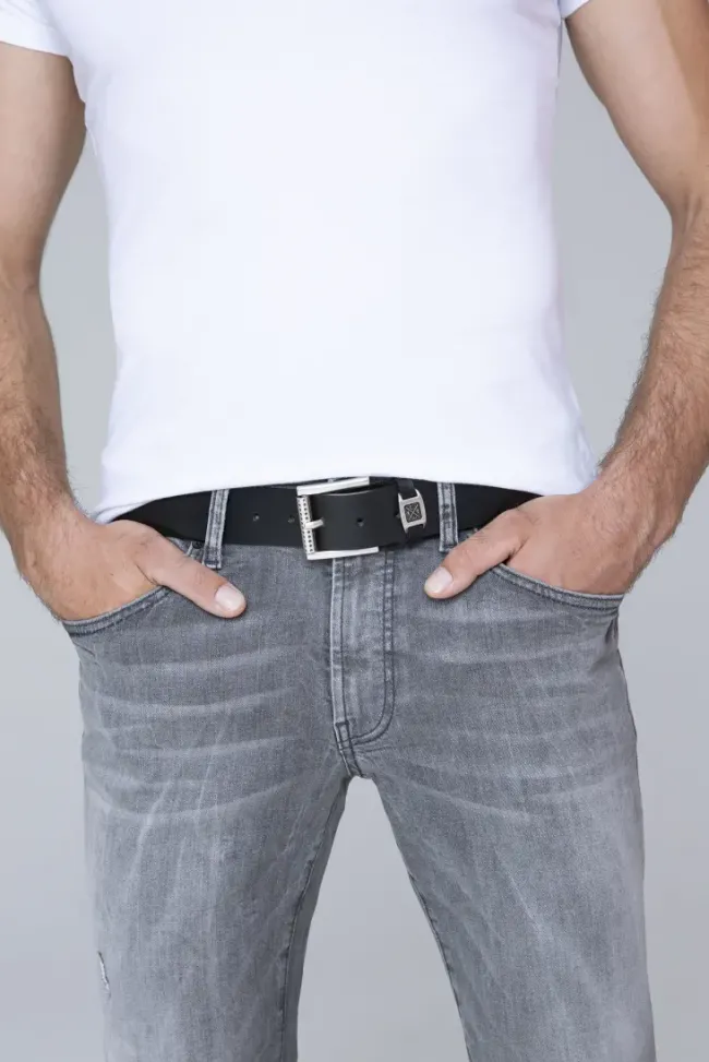 Herren CAMP DAVID & SOCCX Ledergürtel im Used Look