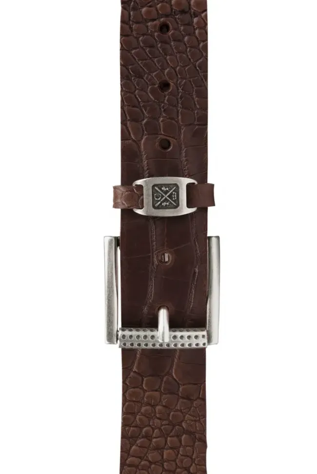 Herren CAMP DAVID & SOCCX Ledergürtel im Used Look dark brown