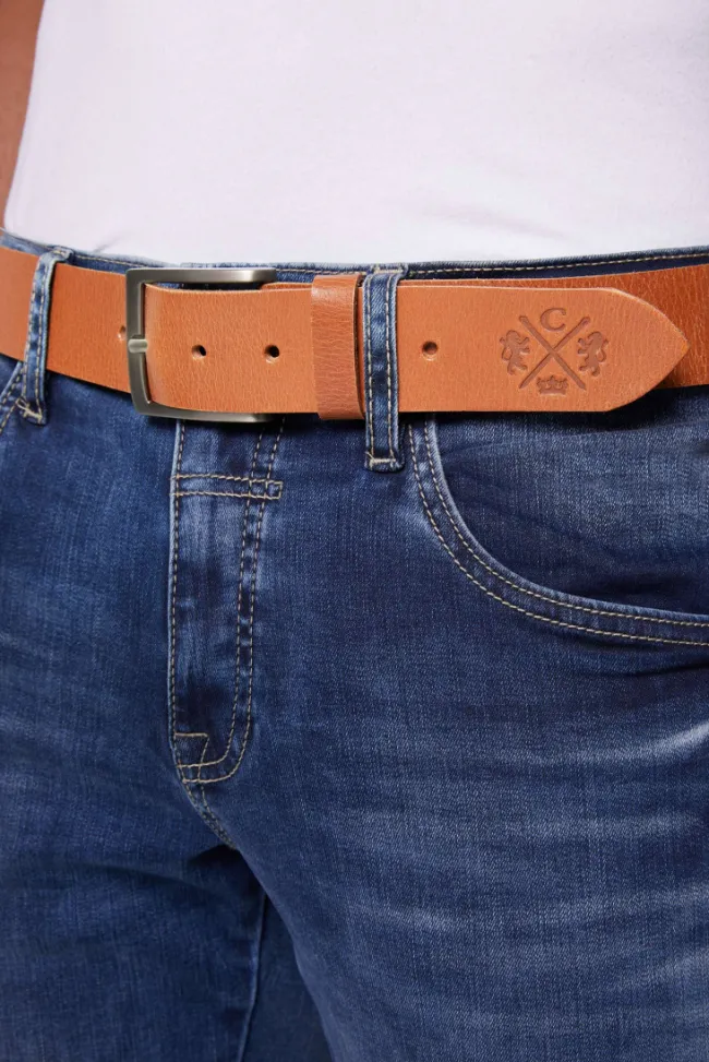 Herren CAMP DAVID & SOCCX Ledergürtel mit matter Dornschließe