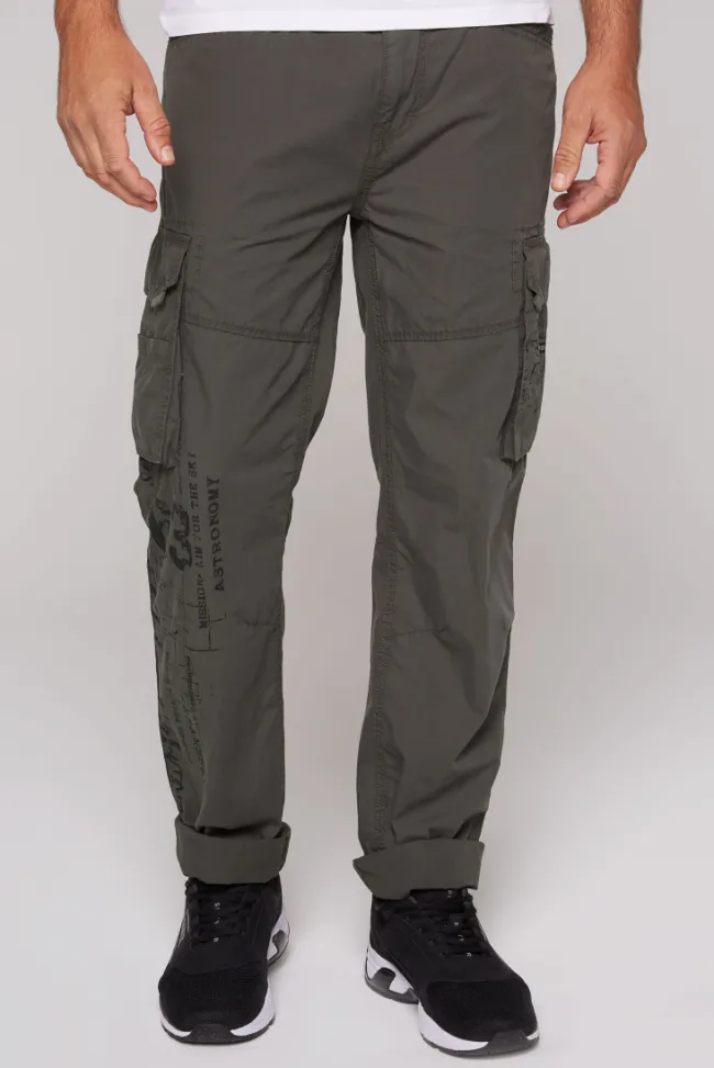 Herren CAMP DAVID & SOCCX Leichte Cargohose mit Label Prints