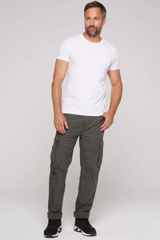 Herren CAMP DAVID & SOCCX Leichte Cargohose mit Label Prints