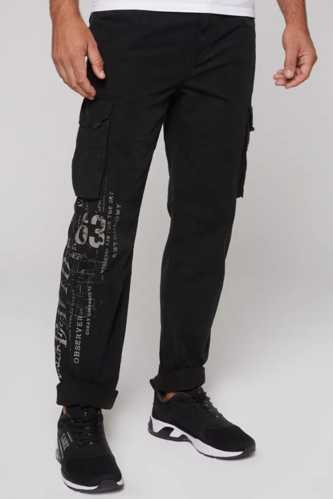 Herren CAMP DAVID & SOCCX Leichte Cargohose mit Label Prints