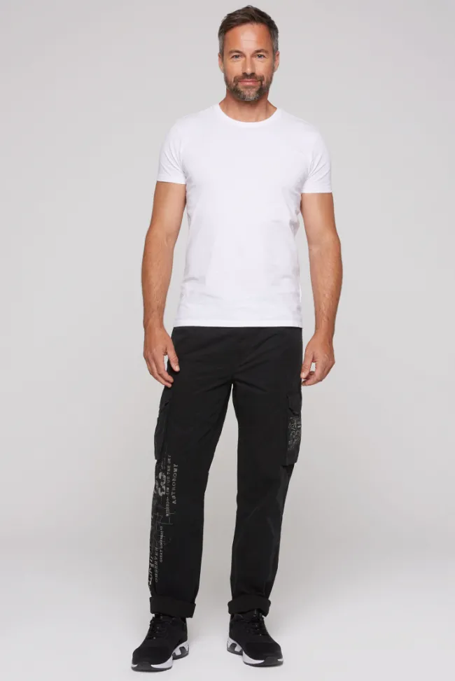 Herren CAMP DAVID & SOCCX Leichte Cargohose mit Label Prints