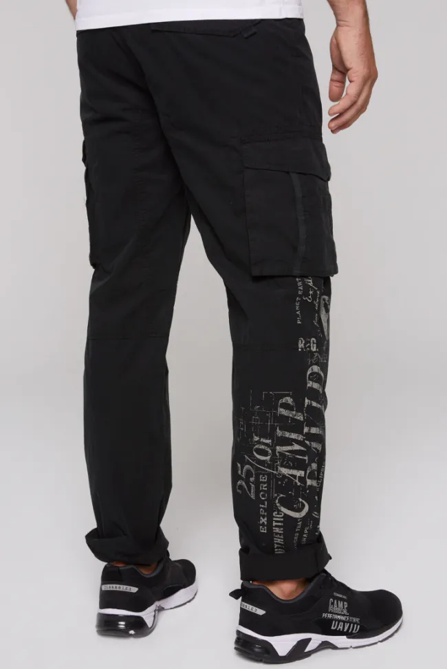 Herren CAMP DAVID & SOCCX Leichte Cargohose mit Label Prints