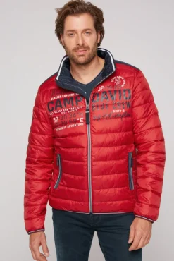 Herren CAMP DAVID & SOCCX Leichte Steppjacke mit Logo Prints und Tapes royal red