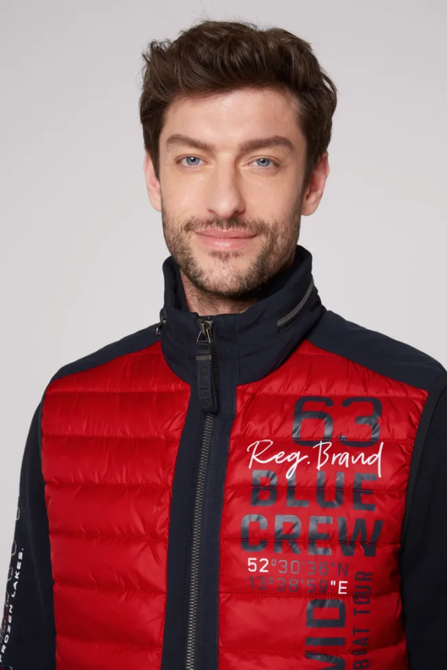 Herren CAMP DAVID & SOCCX Leichte Steppweste mit Softshell-Details royal red | 4XL