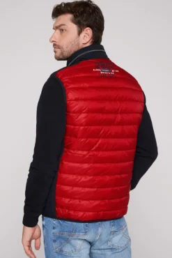 Herren CAMP DAVID & SOCCX Leichte Steppweste mit Softshell-Details royal red | 4XL