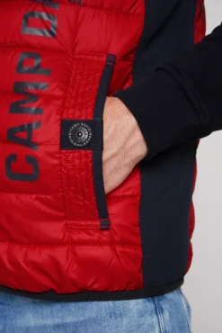 Herren CAMP DAVID & SOCCX Leichte Steppweste mit Softshell-Details royal red | 4XL