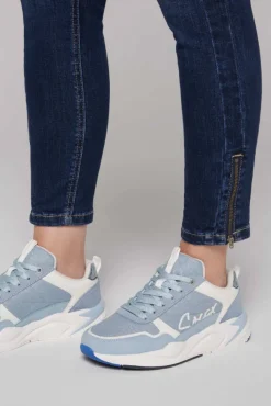 Damen CAMP DAVID & SOCCX Leichter Sneaker mit Glitter-Design cool blue