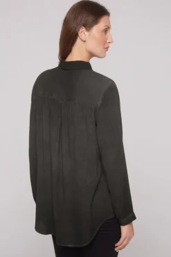 Damen CAMP DAVID & SOCCX Longbluse Oil Dyed mit Logo aus Schmucksteinen
