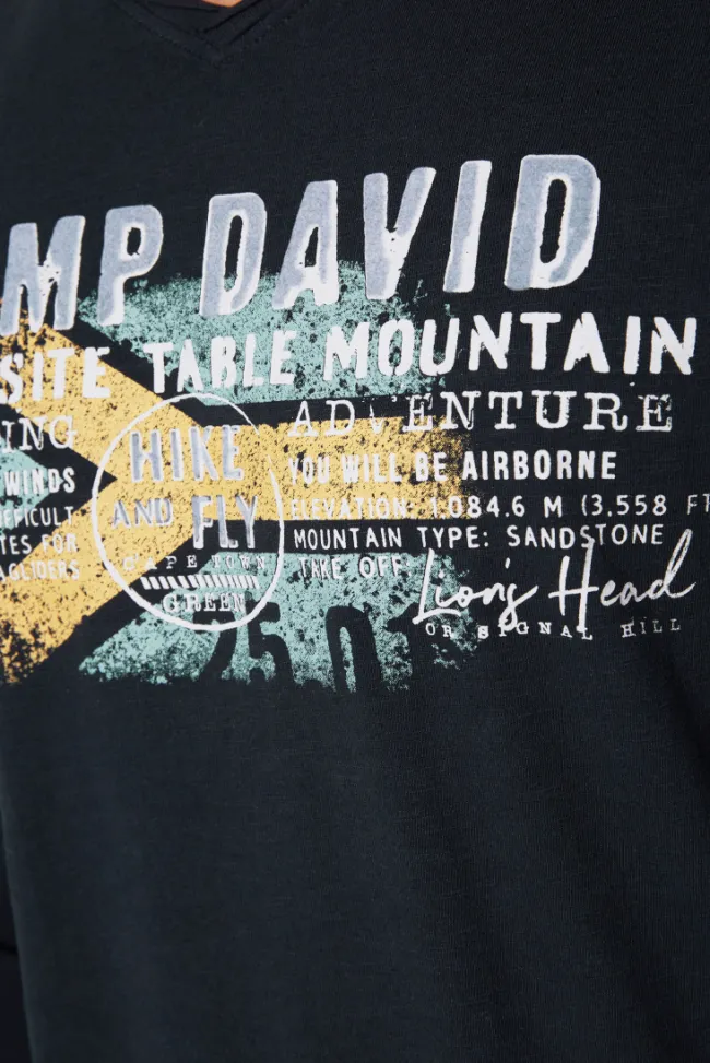 Herren CAMP DAVID & SOCCX Longsleeve mit Flockprint blue navy
