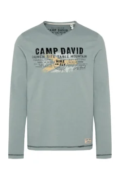 Herren CAMP DAVID & SOCCX Longsleeve mit Flockprint