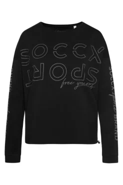 Damen CAMP DAVID & SOCCX Longsleeve mit Logo Prints und verstellbaren Elastiksaum