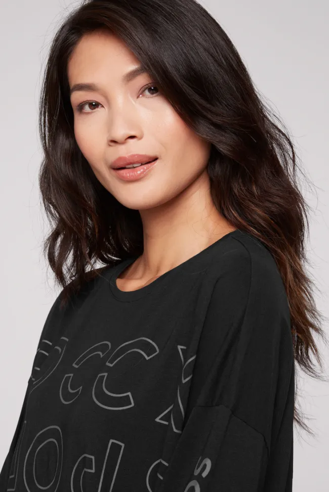 Damen CAMP DAVID & SOCCX Longsleeve mit Logo Prints und verstellbaren Elastiksaum