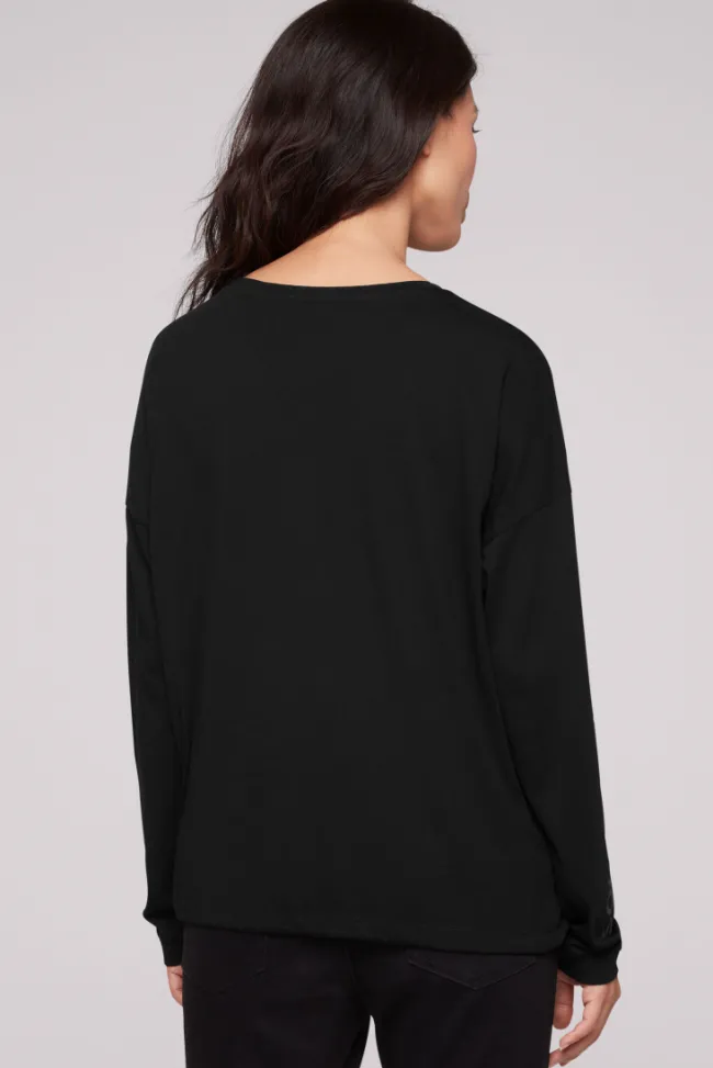 Damen CAMP DAVID & SOCCX Longsleeve mit Logo Prints und verstellbaren Elastiksaum