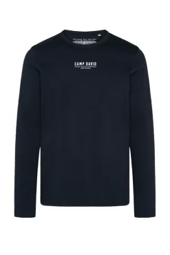 Herren CAMP DAVID & SOCCX Longsleeve mit Logo Print blue navy