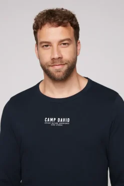 Herren CAMP DAVID & SOCCX Longsleeve mit Logo Print blue navy