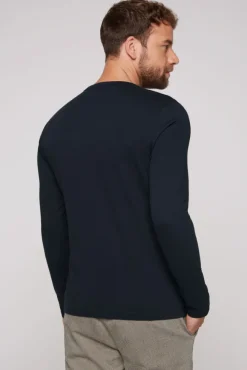 Herren CAMP DAVID & SOCCX Longsleeve mit Logo Print blue navy