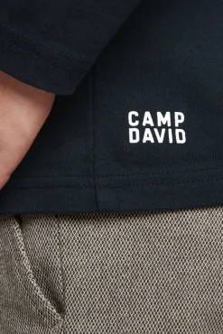 Herren CAMP DAVID & SOCCX Longsleeve mit Logo Print blue navy