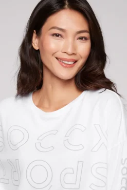 Damen CAMP DAVID & SOCCX Longsleeve mit Logo Prints und verstellbaren Elastiksaum