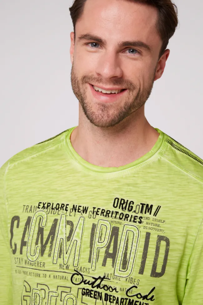 Herren CAMP DAVID & SOCCX Longsleeve mit Tapes und Logo-Applikationen poison ivy