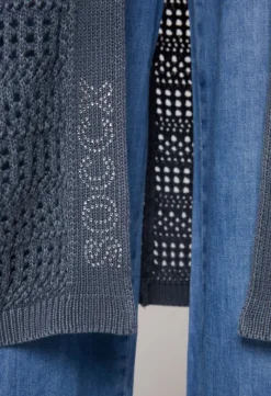 Damen CAMP DAVID & SOCCX Mesh-Cardigan mit Glitzerstein-Wording