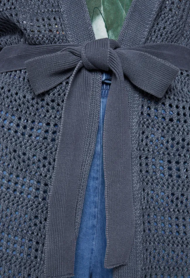 Damen CAMP DAVID & SOCCX Mesh-Cardigan mit Glitzerstein-Wording