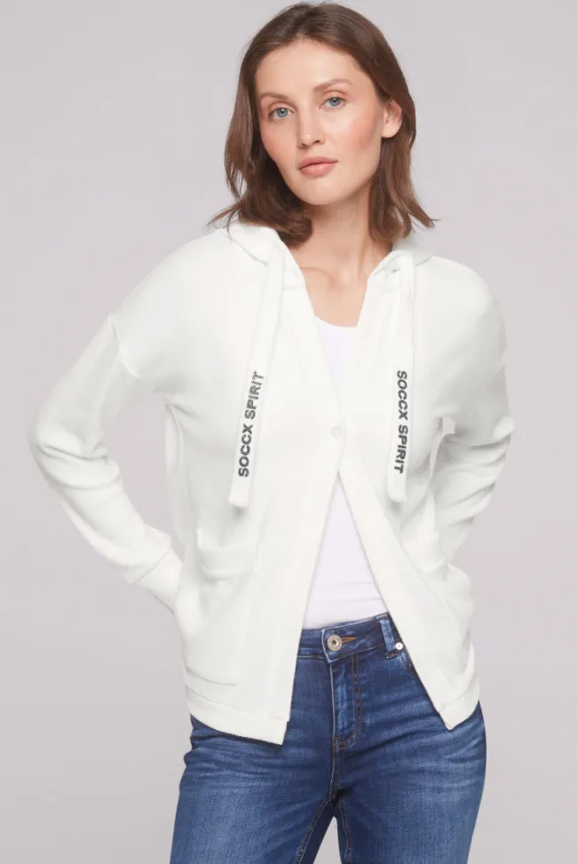 Damen CAMP DAVID & SOCCX Offener Kurz-Cardigan mit Kapuze