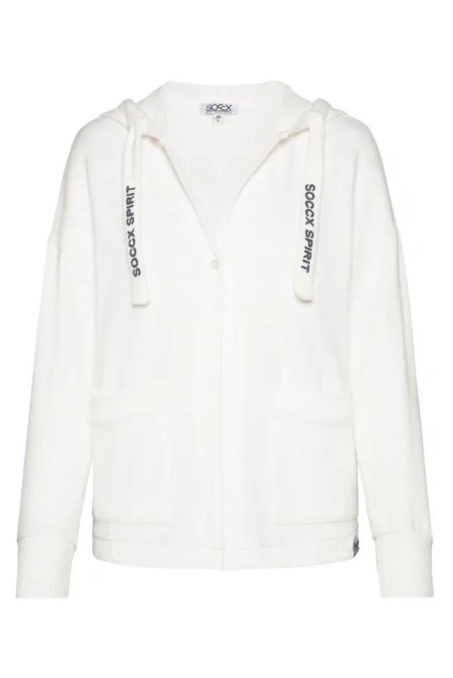 Damen CAMP DAVID & SOCCX Offener Kurz-Cardigan mit Kapuze