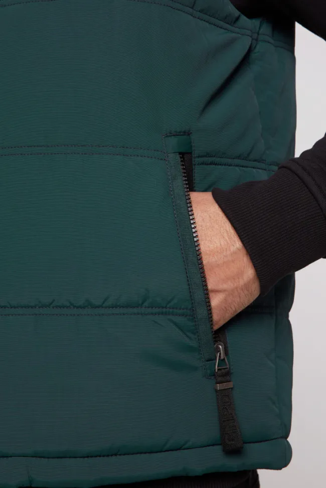Herren CAMP DAVID & SOCCX Outdoorweste mit abtrennbarer Sweatkapuze deep green