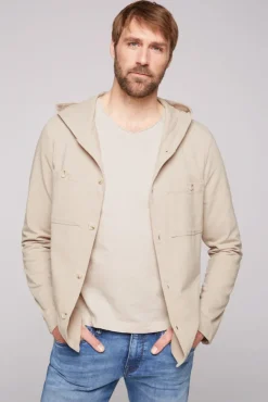 Herren CAMP DAVID & SOCCX Overshirt mit Kapuze und Brusttaschen