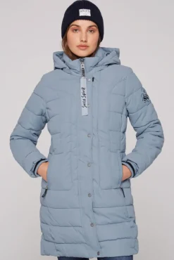 Damen CAMP DAVID & SOCCX Peached Parka mit abtrennbarer Kapuze cool grey