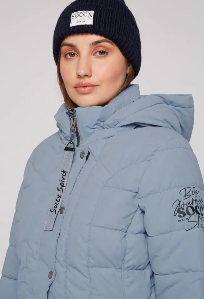 Damen CAMP DAVID & SOCCX Peached Parka mit abtrennbarer Kapuze cool grey
