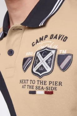 Herren CAMP DAVID & SOCCX Pikee-Polo mit Color-Blocking und Artworks