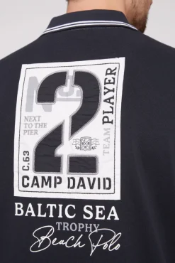 Herren CAMP DAVID & SOCCX Pikee-Polo mit Color-Blocking und Artworks