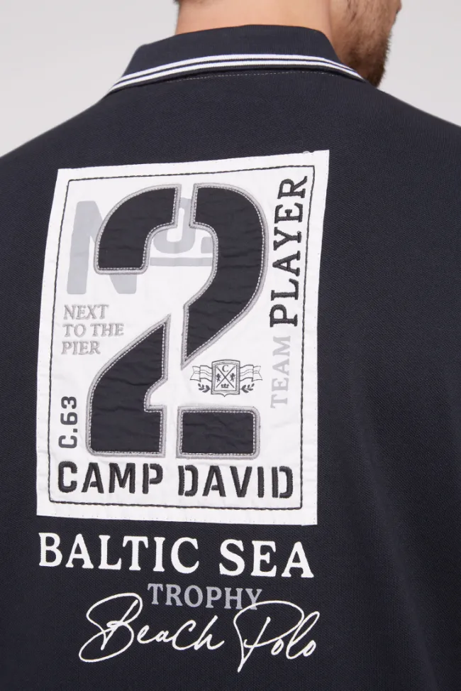 Herren CAMP DAVID & SOCCX Pikee-Polo mit Color-Blocking und Artworks