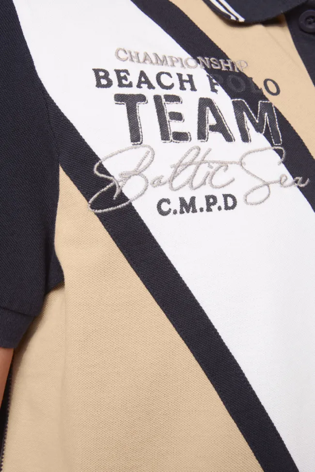 Herren CAMP DAVID & SOCCX Pikee-Polo mit Color-Blocking und Artworks