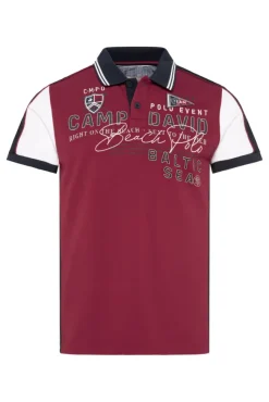 Herren CAMP DAVID & SOCCX Pikee-Polo mit Color-Blocking und Artwork