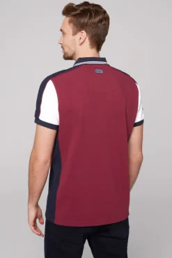Herren CAMP DAVID & SOCCX Pikee-Polo mit Color-Blocking und Artwork